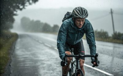 ciclista con lluvia