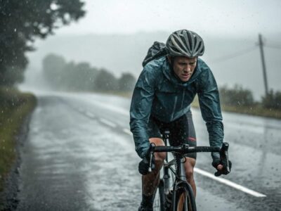 ciclista con lluvia