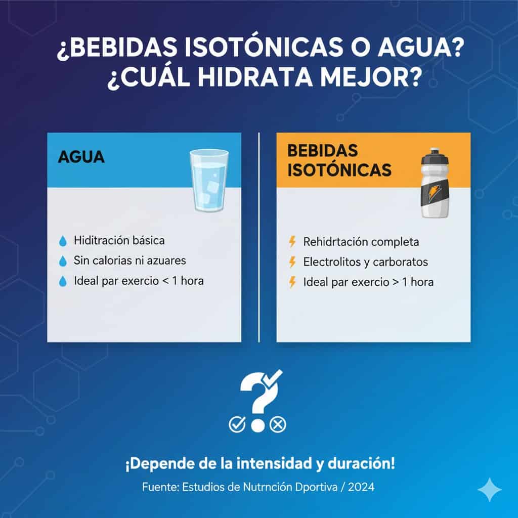 Bebidas isotónicas o agua