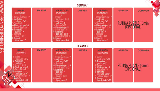 plan de entrenamiento de fuerza para principiantes desde 0