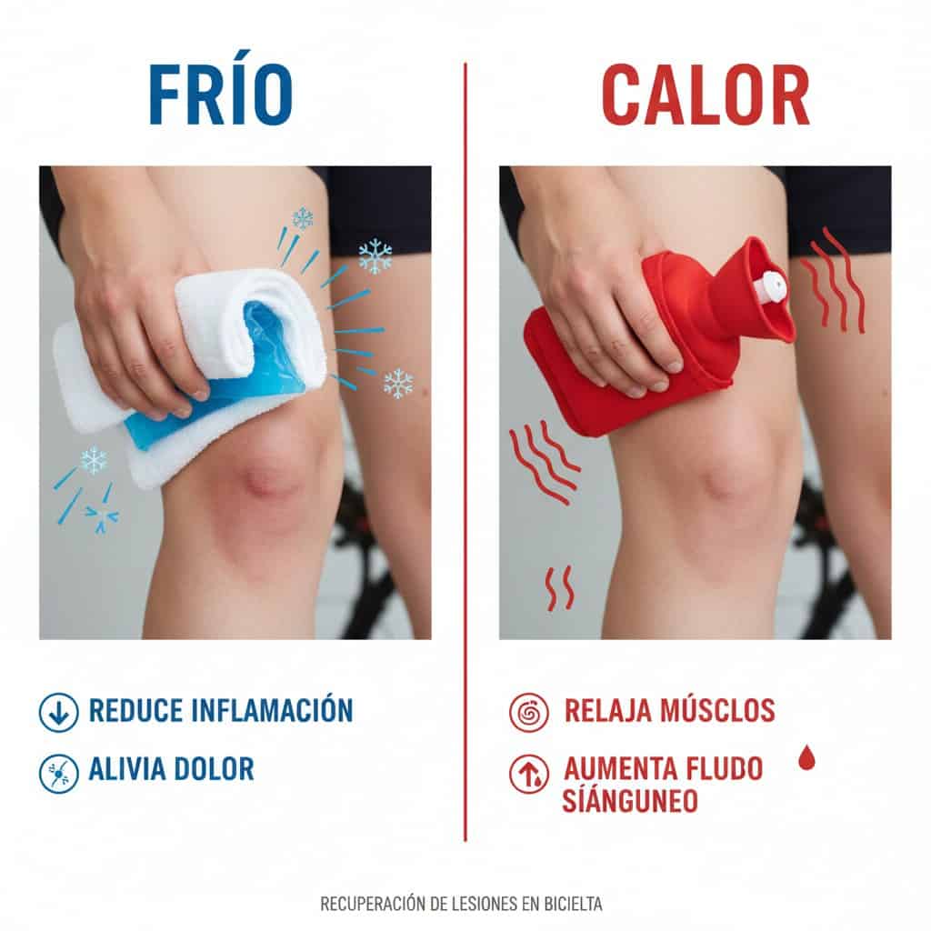 Si te lesiones en bicicleta: ¿Que ss mejor aplicar frío o calor para recuperarse?