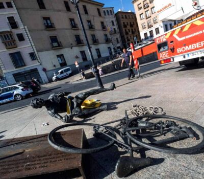 nuevo acto vandalico sobre estatua de fede bahamontes en toledo un triste homenaje vandalizado