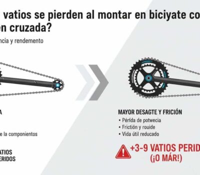 Cuántos vatios se pierden al montar en bicicleta con una cadena cruzada