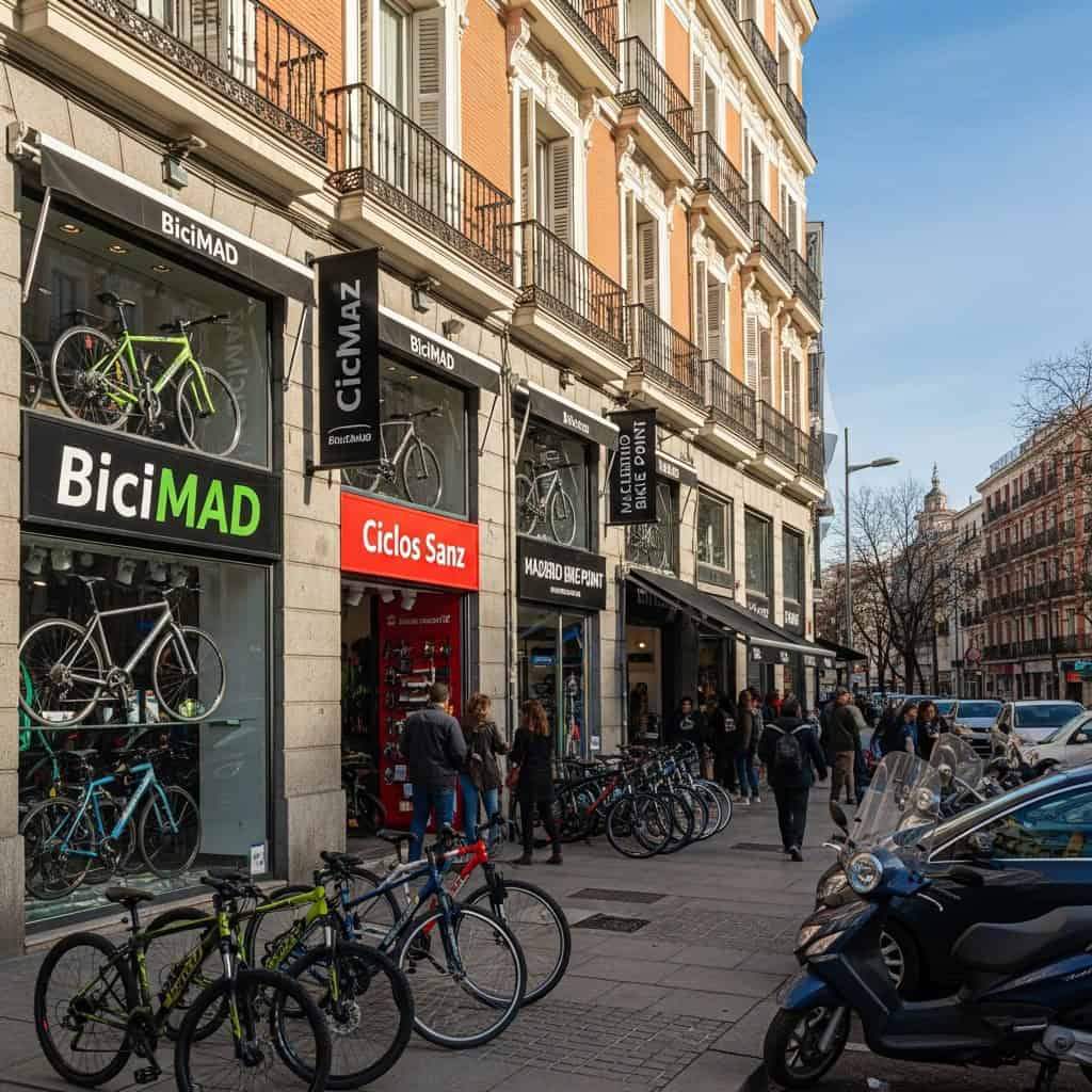 Accesorios de ciclismo en tiendas de Madrid — cascos, luces, ropa y componentes para ciclistas
