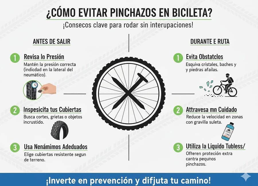 Cómo evitar pinchazos en bicicleta