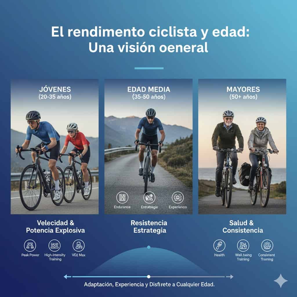 El rendimiento ciclista y la edad: Una visión general