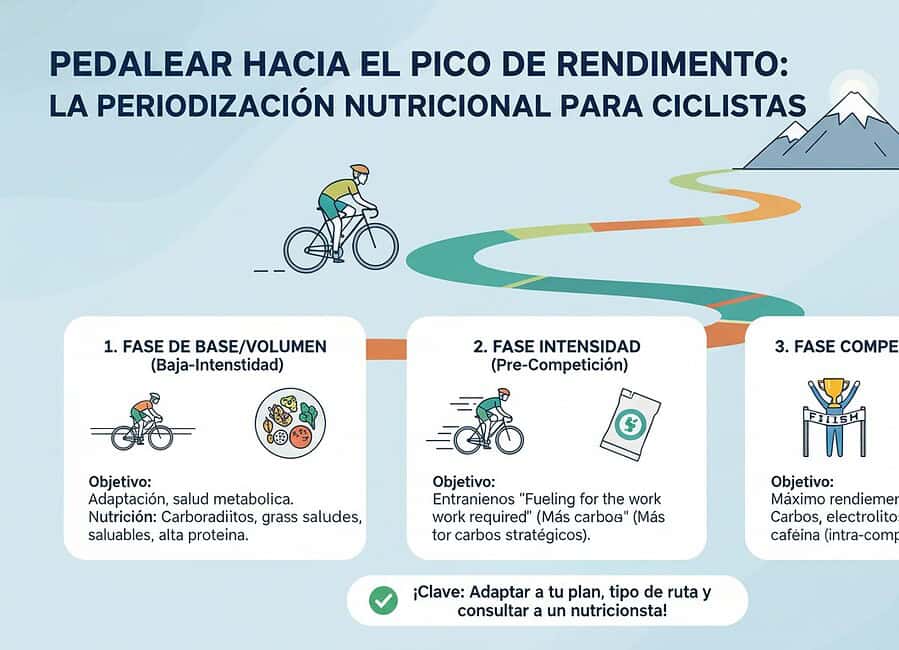 Pedalear hacia el pico de rendimiento: La periodización nutricional para ciclistas