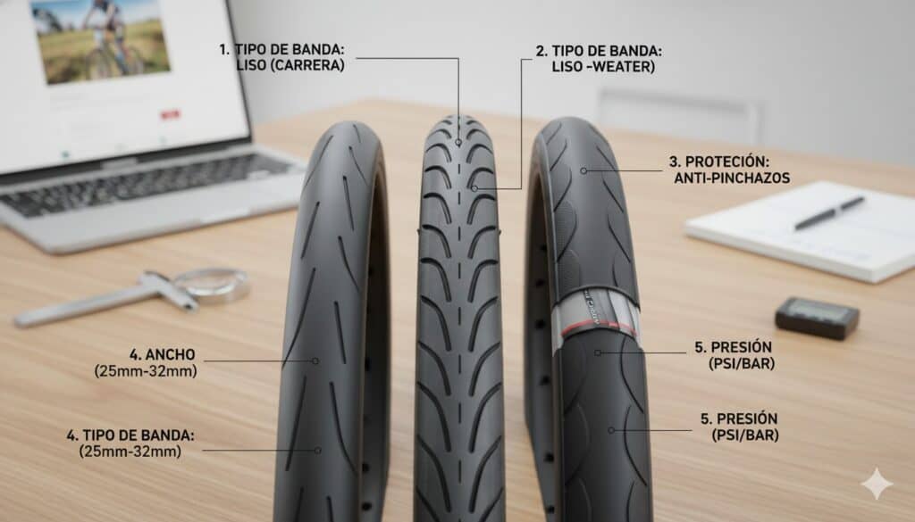 Como elegir una cubierta para una bicicleta de carretera