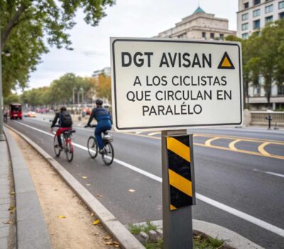 dgt avisan a los ciclistas que circulan en paralel