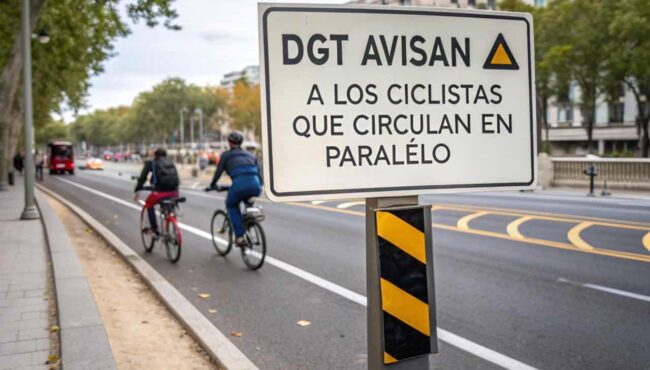 dgt avisan a los ciclistas que circulan en paralel