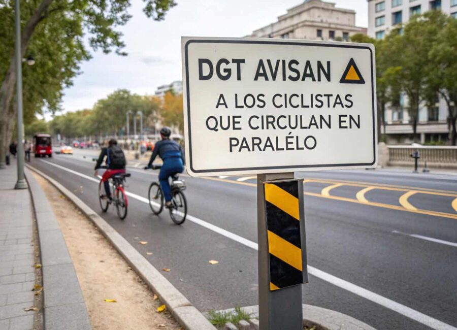 dgt avisan a los ciclistas que circulan en paralel