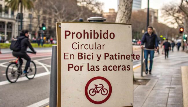 prohibido circular en bici y patinete por las acer