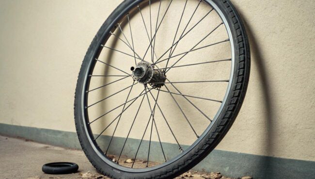 rueda bicicleta pinchada