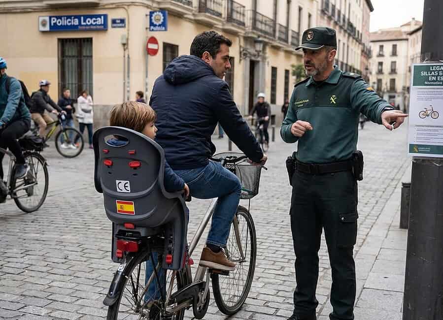 Legalidad sillas para bicicletas en España