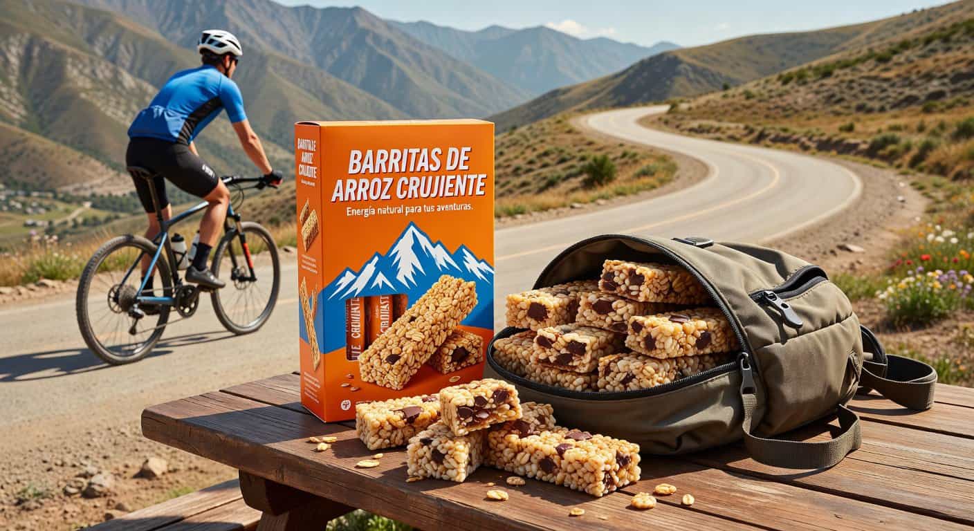 Barritas de arroz crujiente caseras para ciclistas energéticas