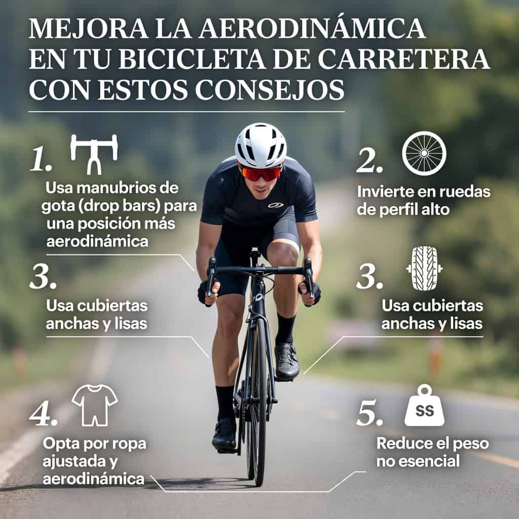 Mejora la aerodinámica en tu bicicleta de carretera con estos consejos
