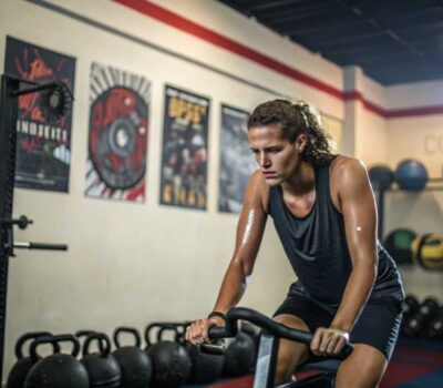 entrenamiendo de gym y bicicleta