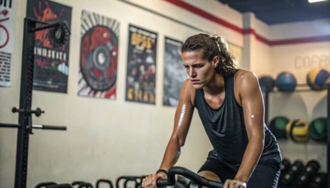 entrenamiendo de gym y bicicleta