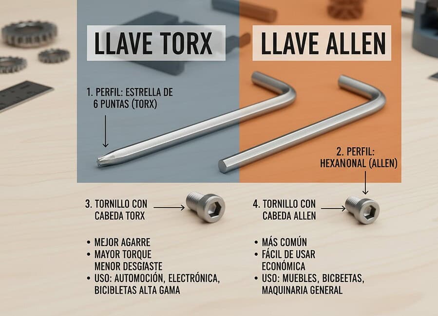 Llave Torx vs Llave Allen