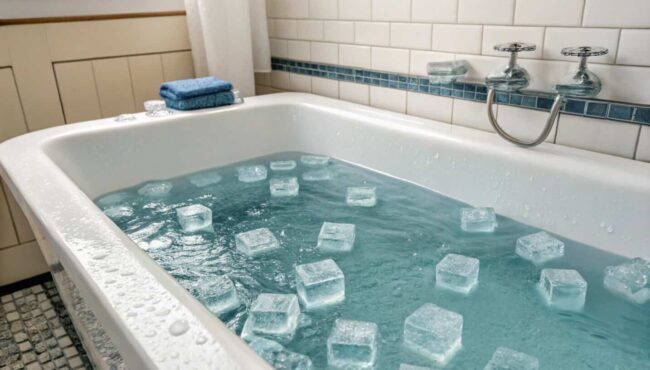 ba os en agua con hielos