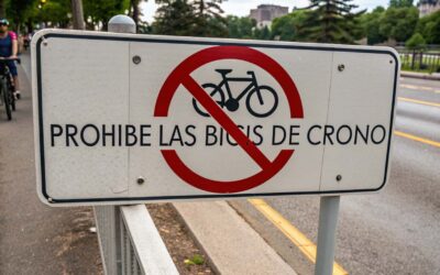 cartel canada prohibe las bicis de crono