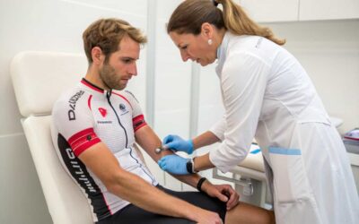 ciclista pinchandose en vena