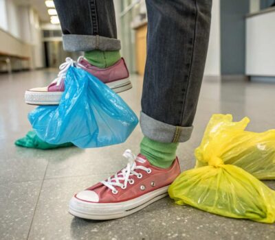poner bolsas de plastico en los pies