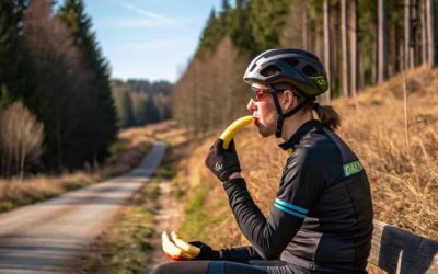 ciclista comiendo