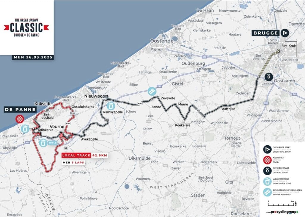 Recorrido Brugge-De Panne 2025