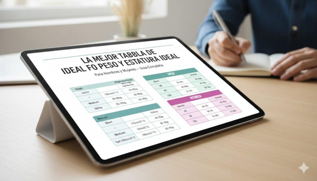 La mejor tabla de peso y estatura ideal para hombres y mujeres