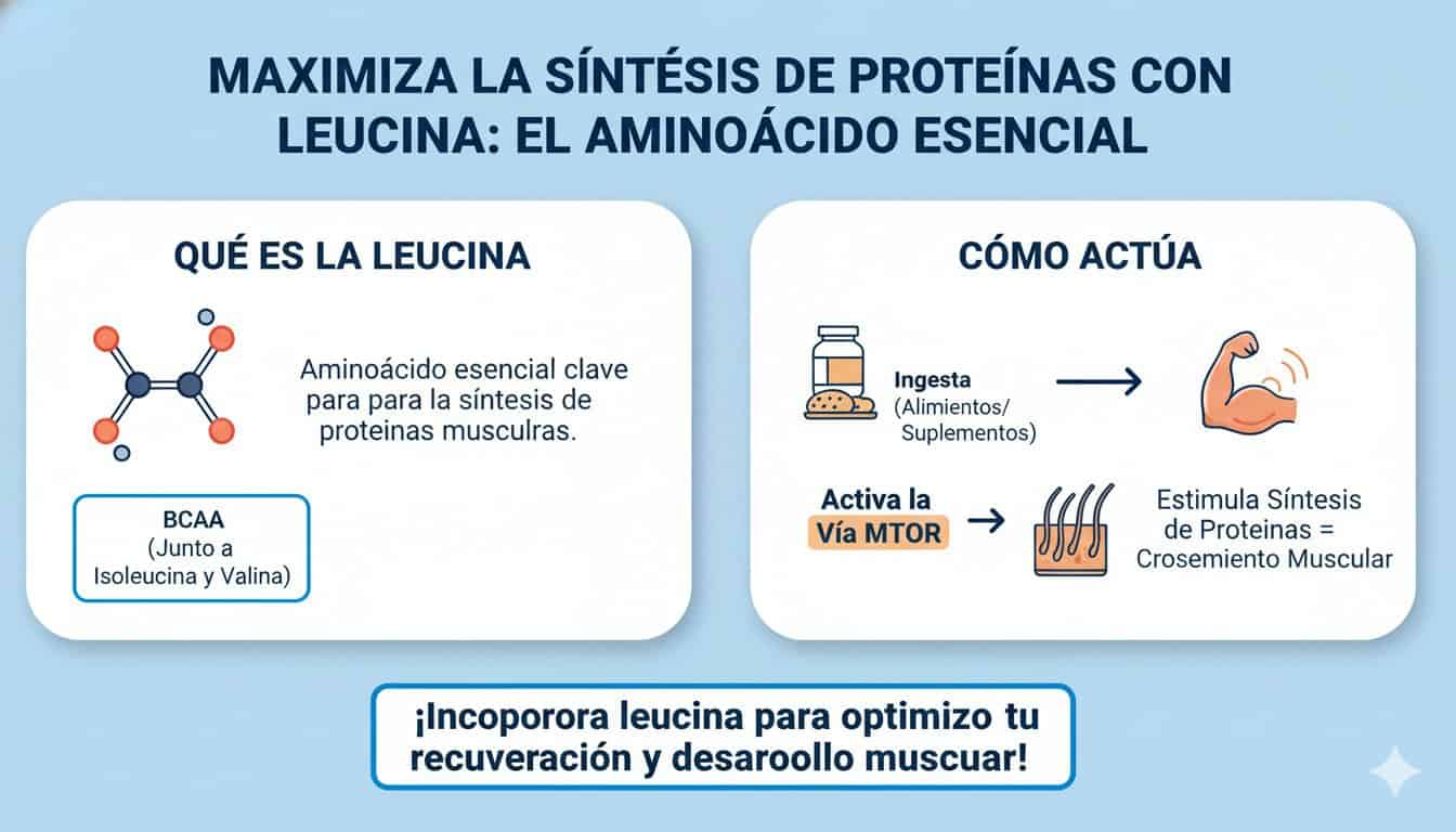 Maximiza la síntesis de proteínas con leucina: el aminoácido esencial