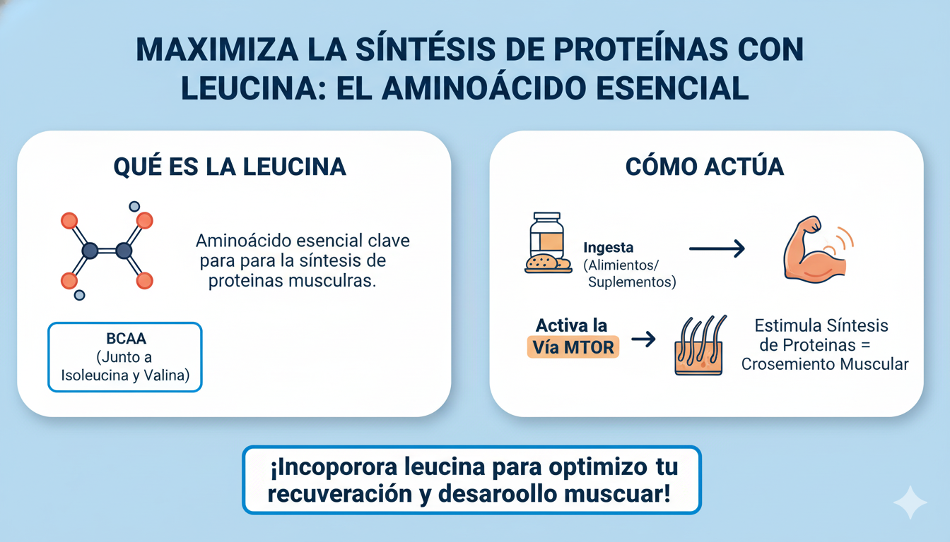 Maximiza la síntesis de proteínas con leucina: el aminoácido esencial