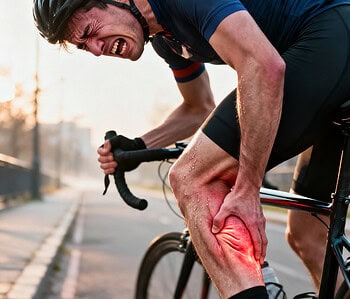 Dolor de gemelos en bicicleta