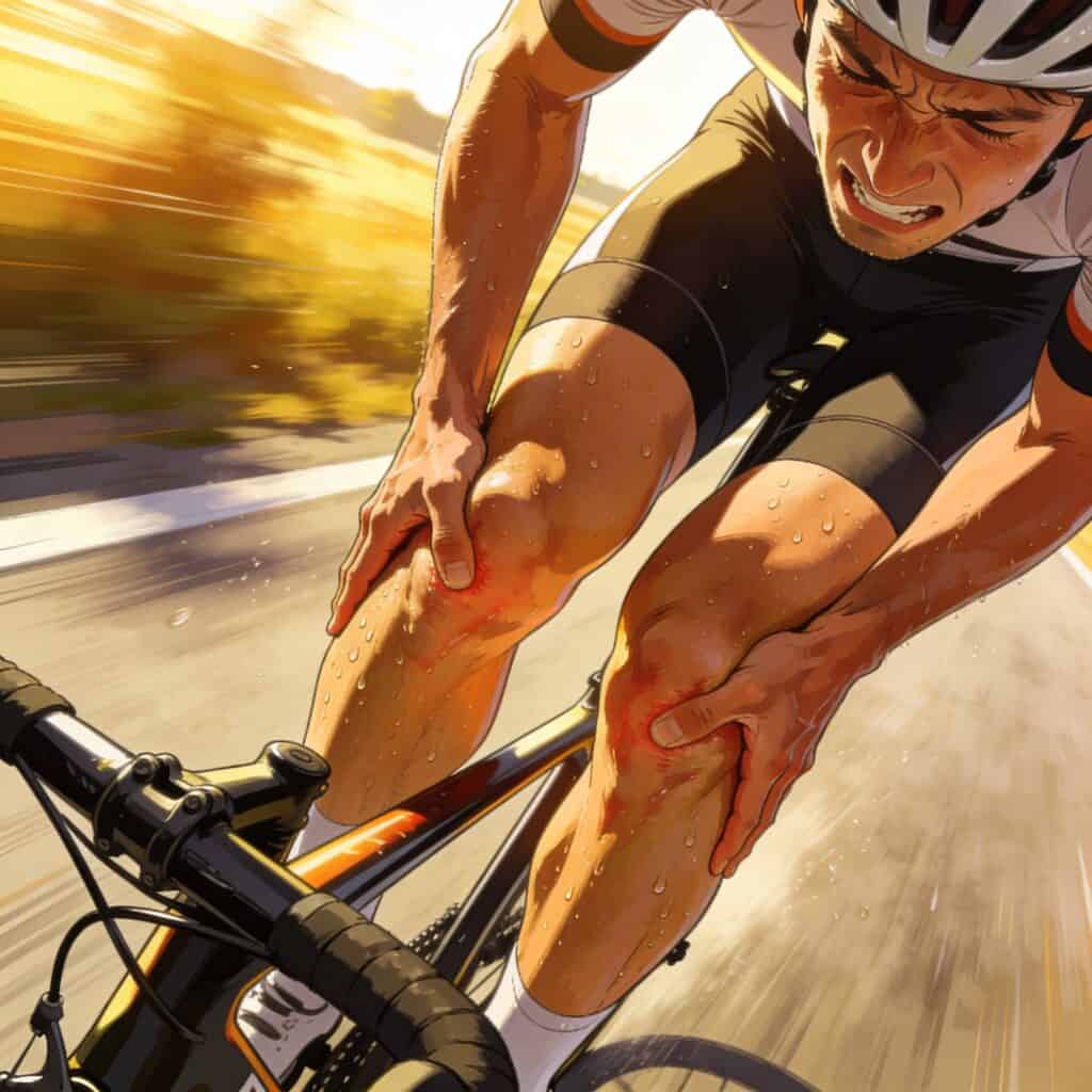 Dolor de gemelos en bicicleta