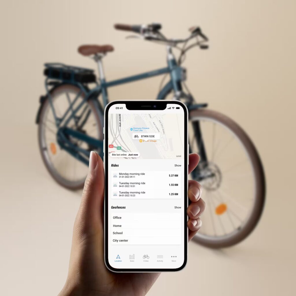 Bicicleta eléctrica urbana conectada Elops 920 HF