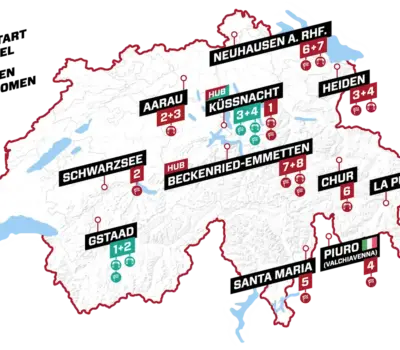 Giro di Svizzera 2025 Tappe
