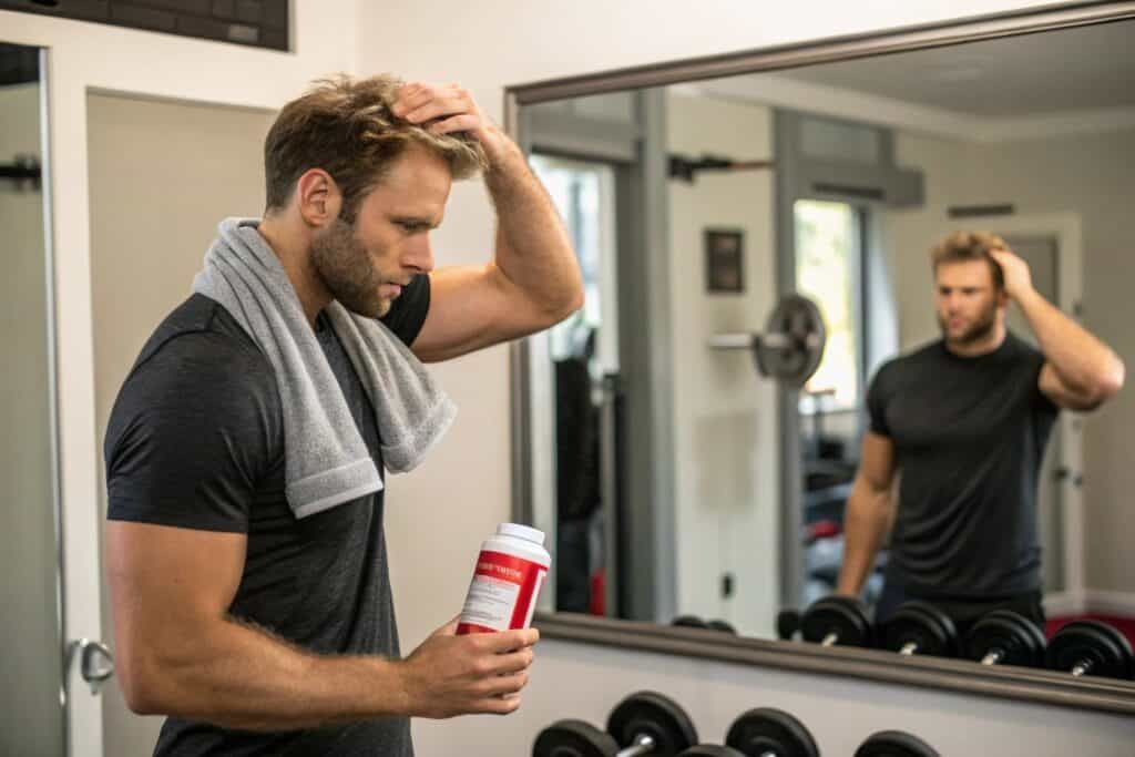 Creatina y alopecia, dudas sobre caída del cabello y suplementación deportiva