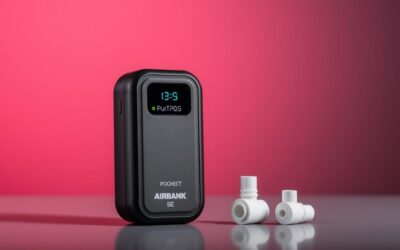 AIRBANK Mini Bomba POCKET SE con sus accesorios y pantalla digital