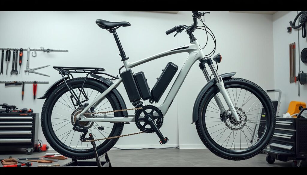 Bicicleta eléctrica limpia y bien mantenida para ilustrar el correcto mantenimiento de bicicleta eléctrica