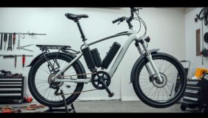 Bicicleta eléctrica limpia y bien mantenida para ilustrar el correcto mantenimiento de bicicleta eléctrica