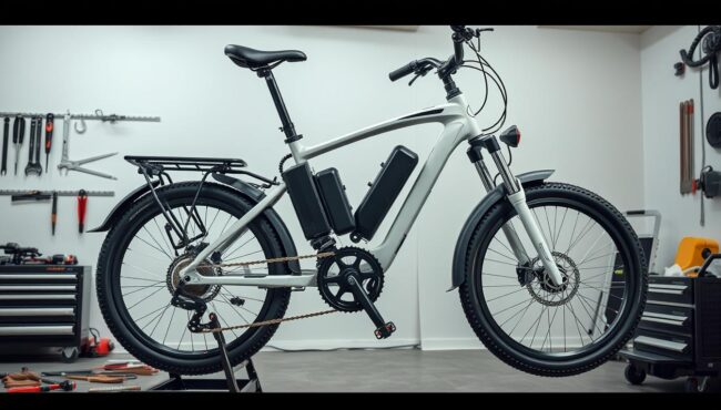Bicicleta eléctrica limpia y bien mantenida para ilustrar el correcto mantenimiento de bicicleta eléctrica