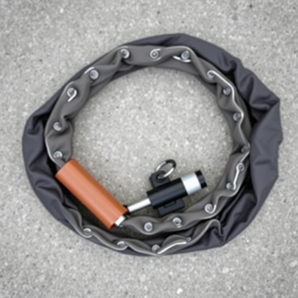 Candado de cadena para bicicleta con funda protectora Candado de cadena para bicicleta con funda protectora