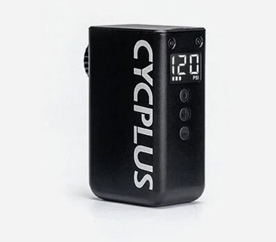 Bomba de aire portátil para bicicletas con pantalla digital y control de presión.