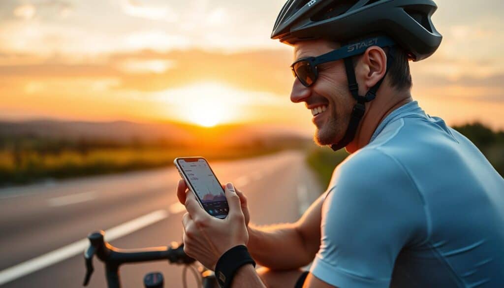 Ciclista mejorando su rendimiento gracias a una plataforma de entrenamiento con IA