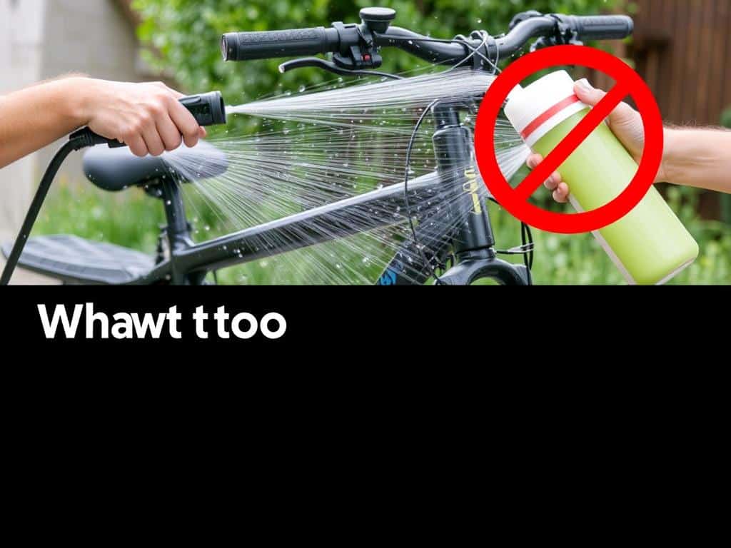 Ejemplo de error común: limpieza con agua a presión de una bicicleta eléctrica