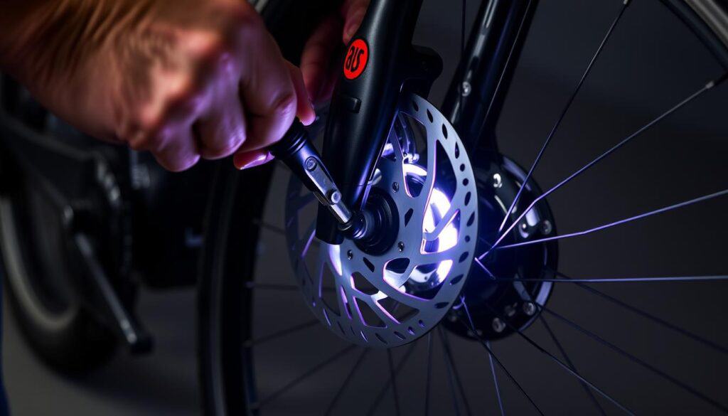 Mantenimiento de frenos de disco en una bicicleta eléctrica