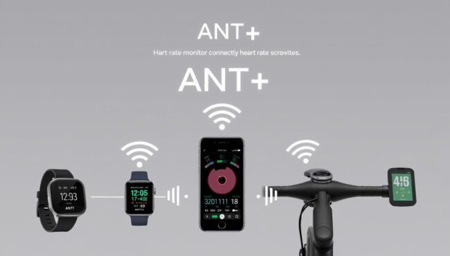 Tecnologia ANT en un pulsometro conectado a diferentes dispositivos deportivos