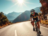 Ciclista usando gafas KOO en condiciones de sol intenso