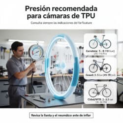 Cuánta presión se debe meter a las cámaras de TPU