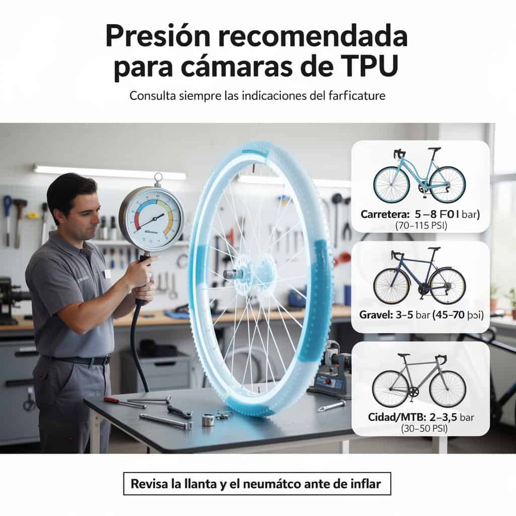 Cuánta presión se debe meter a las cámaras de TPU